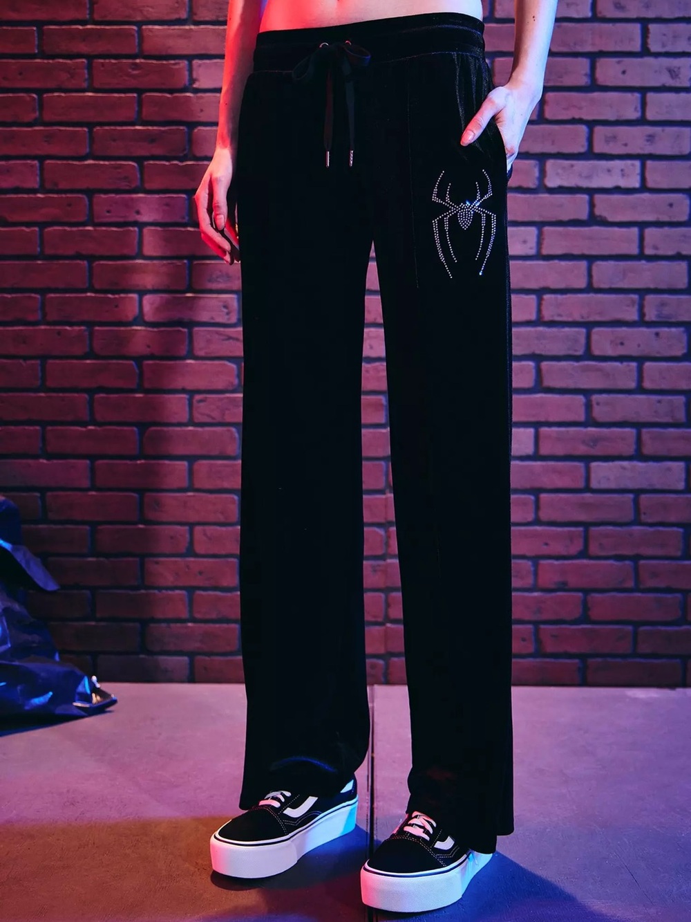 Hot Topic Black Kids Joggers with Rhinestone 'Spidey' Script